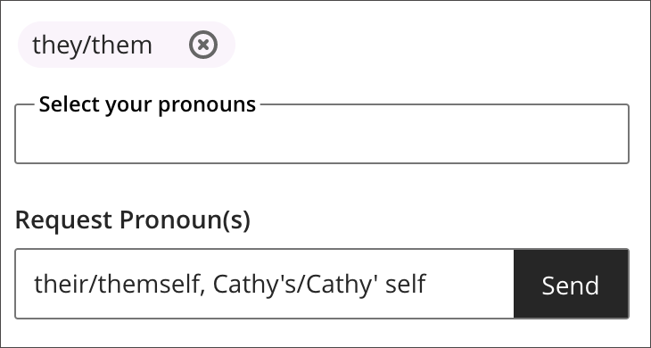 New personal pronoun request