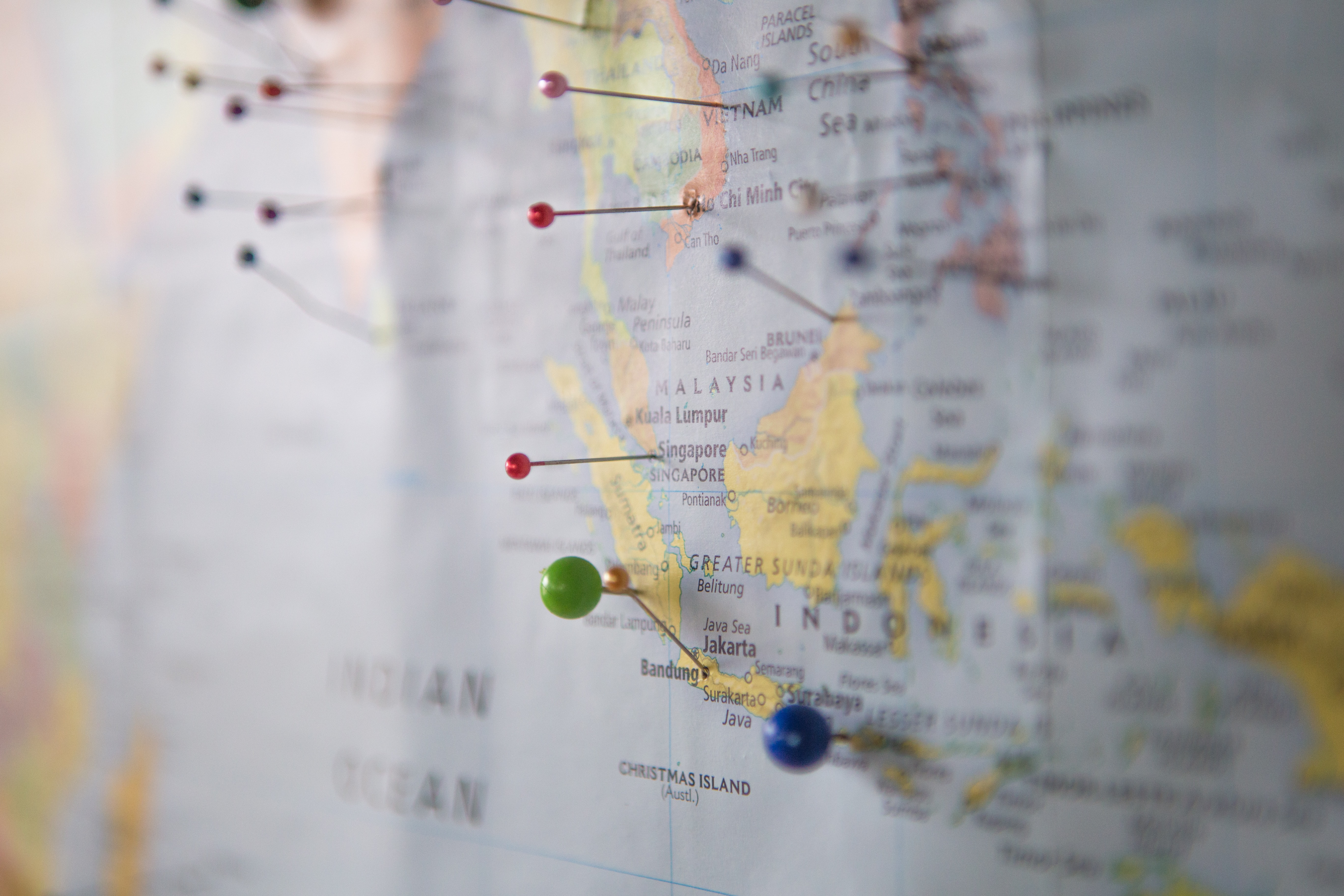 world map with pins. Photo by Capturing the human heart. on Unsplash