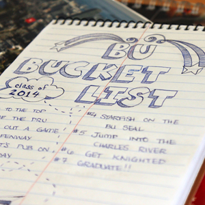 BU Bucket List, Boston University Class of 2014
