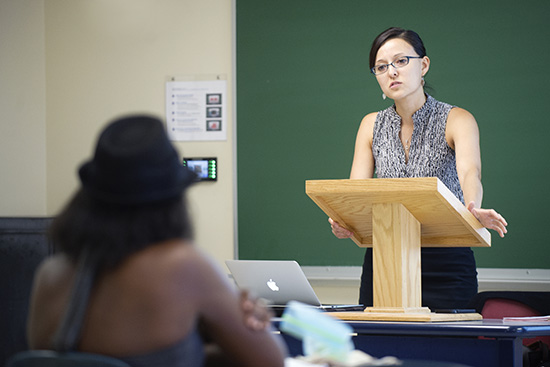 MET lecturer Janice Iwama leads a class discussion during the summer course Race, Crime, and Justice. 