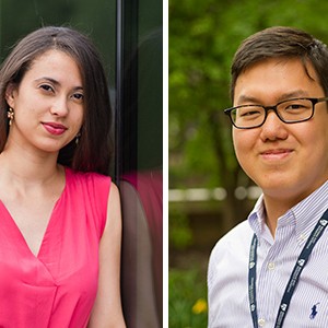Boston University School of Medicine students and Howard Hughes Medical Institute fellows Jacqueline Estevez and Joseph Park