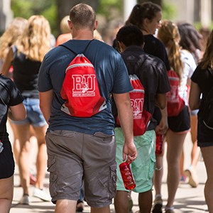 Boston University students on campus