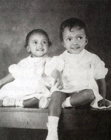 Baby photo of Sybil and her sister Jean