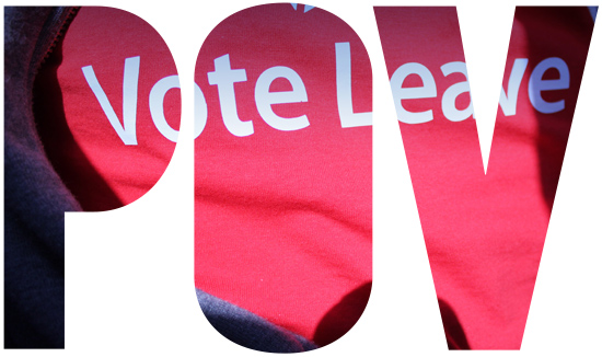 T-shirt that says Vote Leave supporting the choice for UK to leave the EU