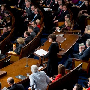 Republican Cathy McMorris Rodgers speaks in the US House of Representatives