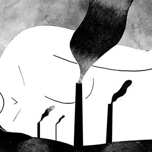 illustration symbolizing the effect of dioxins and other toxic chemical chemical carcinogens in the environment that cause breast 癌症