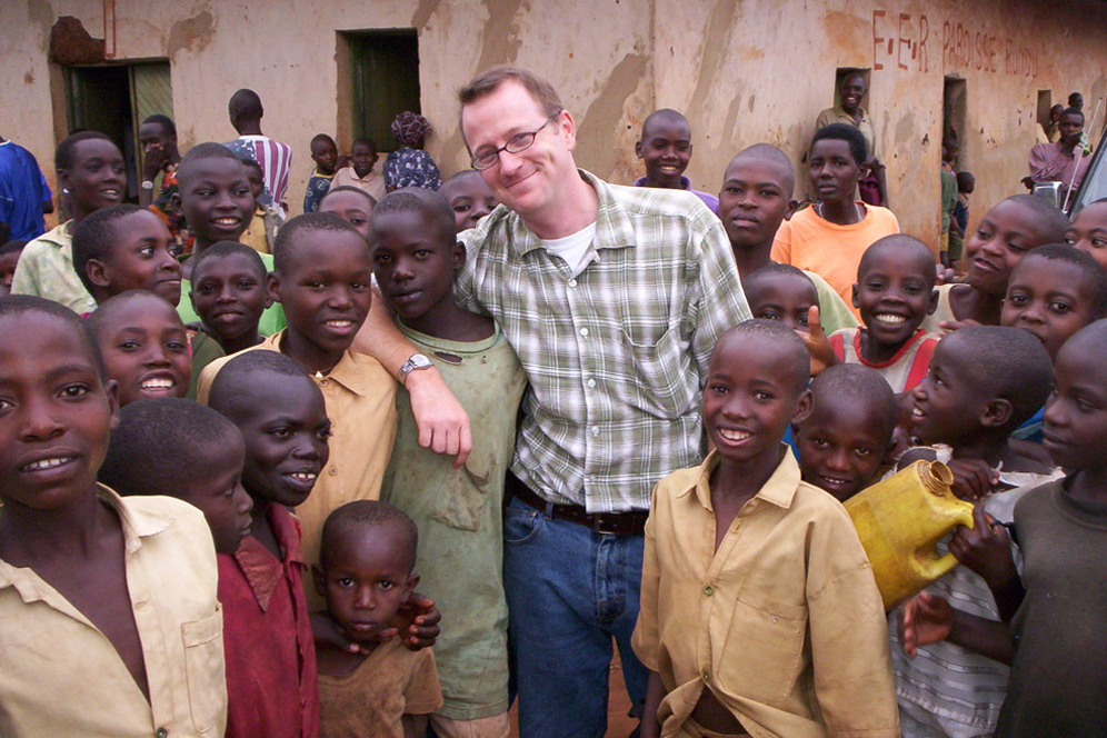 Timothy Longman with youth from Kabarondo, a village in the Eastern Province of Rwanda 