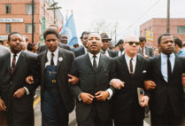 Martin Luther King leading march from Selma to Montgomery to protest lack of voting rights for African Americans. Beside King is John Lewis, Reverend Jesse Douglas, James Forman and Ralph Abernathy.