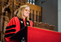 Mayor of San Juan, Puerto Rico, Carmen Yulín Cruz Soto delivers the Baccalaureate Address at Marsh Chapel as part of Boston University's 145th Commencement.