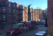 The first new geothermal wells—each 1500 feet deep—have been drilled into the subterranean layers of the new BU Data Sciences Center