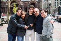 Andres Uribe Stevens (CGS'20), from left, Pauline Stevens, JP Uribe Stevens (Questrom'22), Jose Uribe, and Santiago Uribe Stevens (Questrom'22).