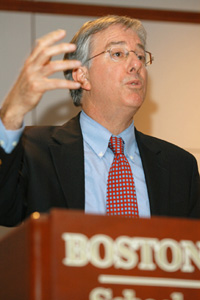 Dennis Ross, former U.S. ambassador to Israel, said that preserving the cease-fire is the first step in ending the Israeli-Palestinian conflict. Photo by Frank Curran
