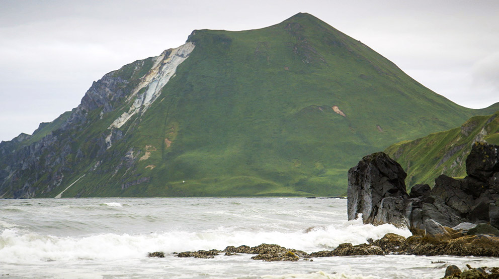 Craggy mountains in Dutch Harbor, Unalaska