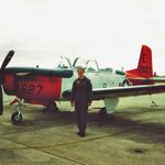 Vincent_plane LT Lara Vincent, USMC, in front of her T-34 trainier.