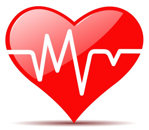 red heart graphic with an electrocardiogram tracing zigzagging in white through its center