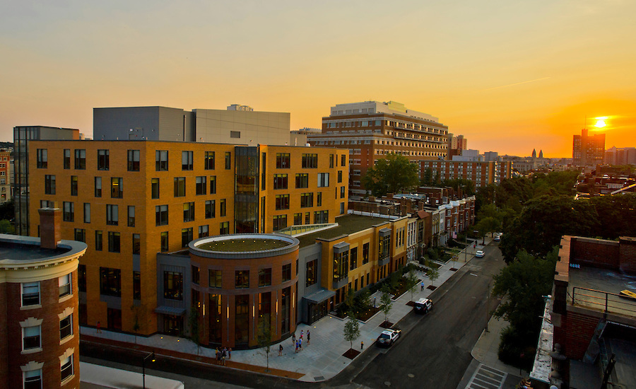 8/30/12 -- Boston, Massachusetts Boston University -Center for Student Services seen late evening and at night. Photo by Kalman Zabarsky for Boston University Photography
