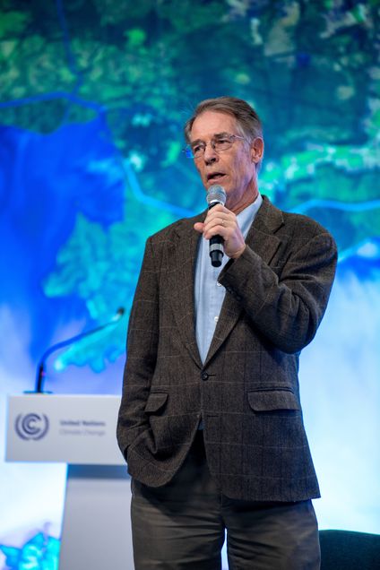 Robinson attended COP26 at the invitation of event organizers and spoke at 38 events, including a talk at the UN Futures Lab.