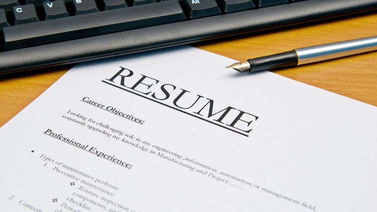 Photo of paper resume - BU CDS Careers