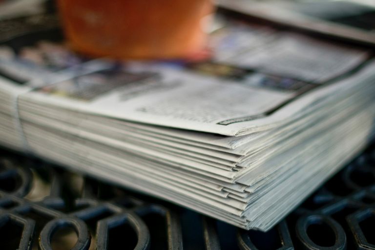 stack of newspapers
