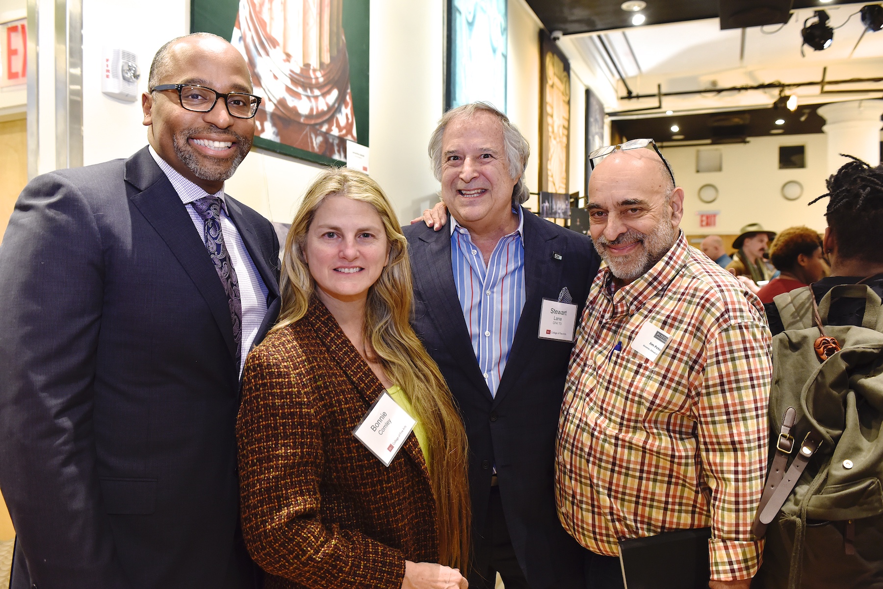 Dean Harvey Young, Bonnie Comley, Stewart F. Lane (CFA’73),Jim Petosa
