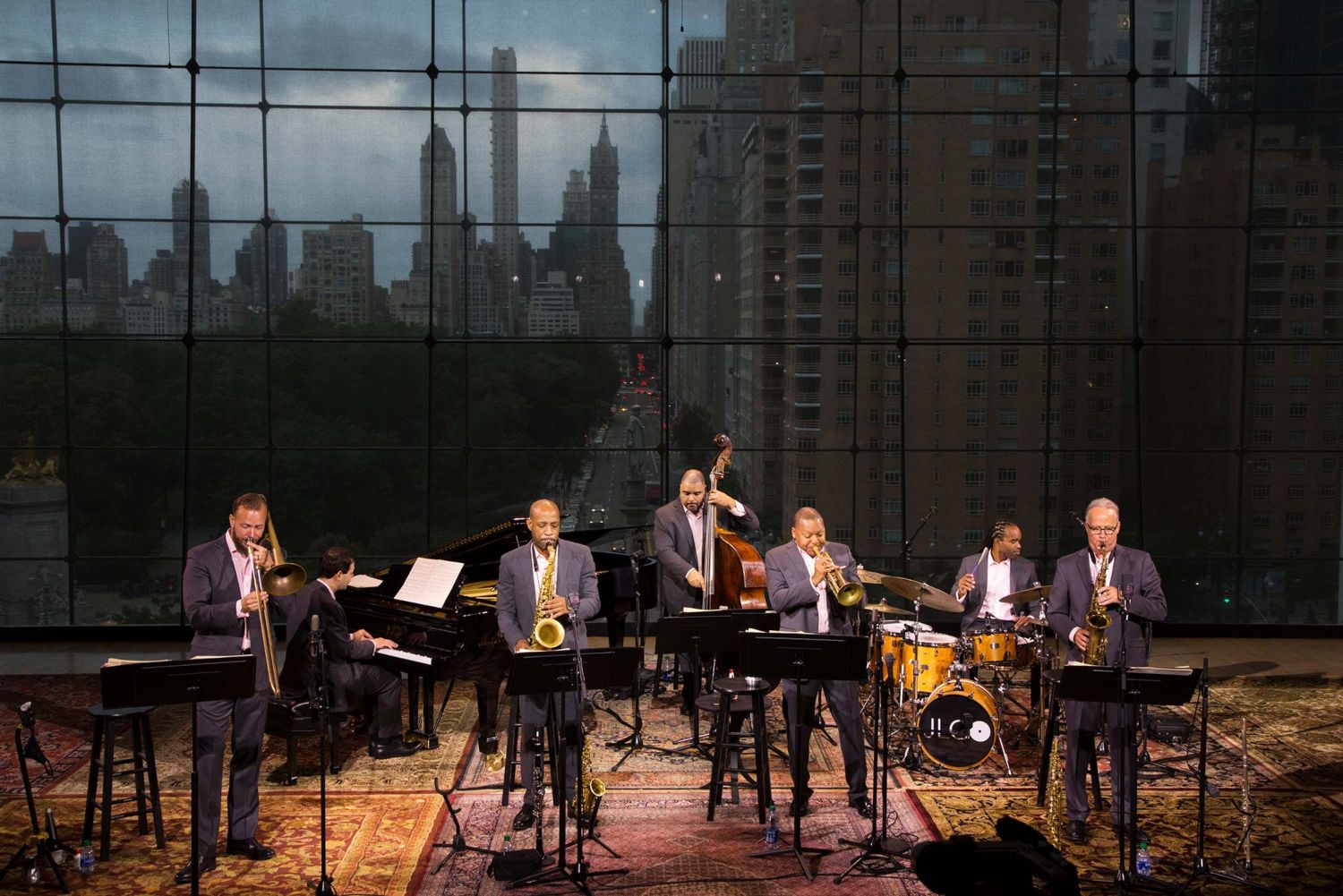 The Jazz at Lincoln Center Orchestra Septet records audio and video of Wynton Marsalis’ The Democracy! Suite at Lincoln Center in September 2020.