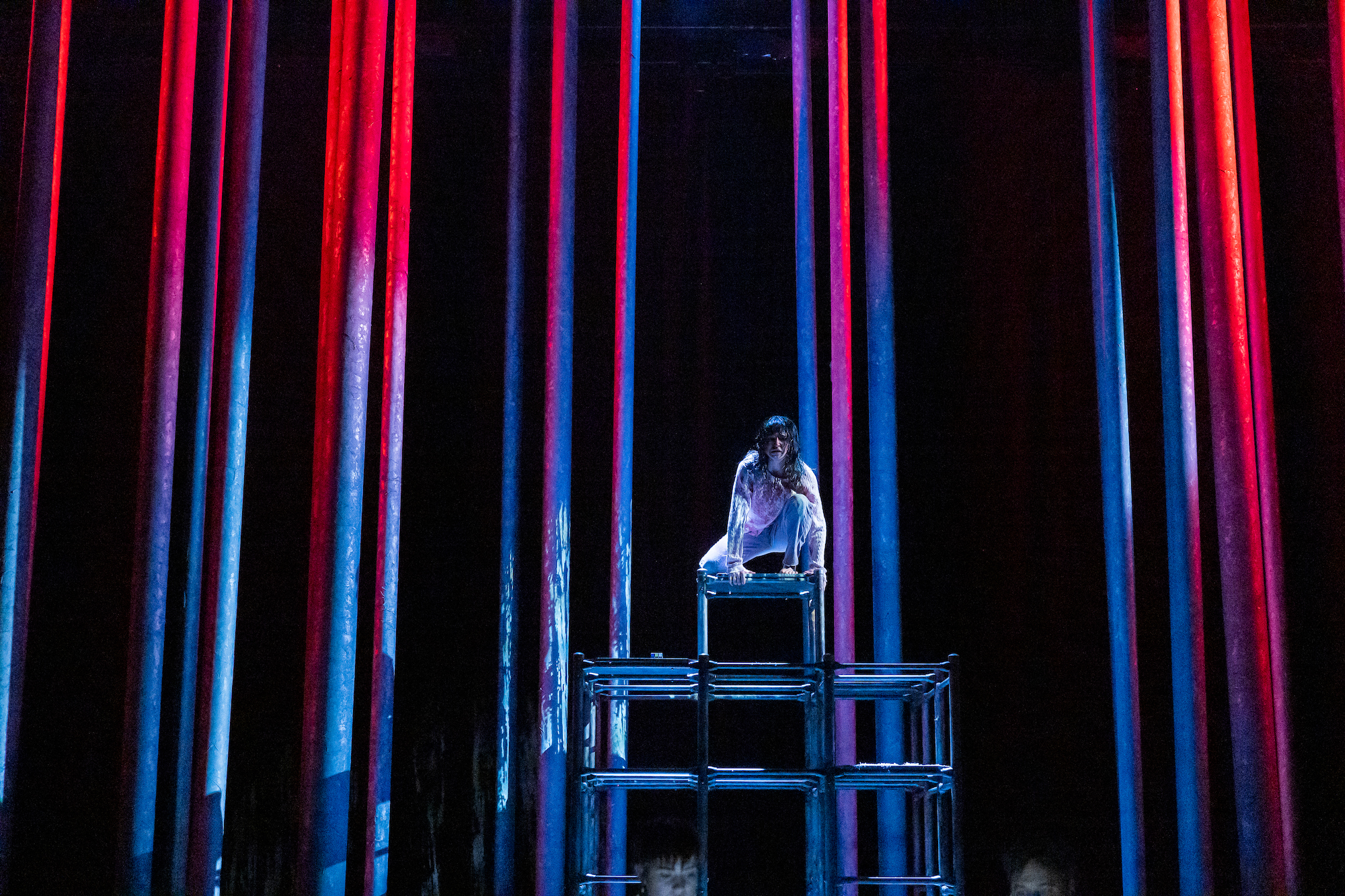 Leah Hohauser as Eli in Actors' Shakespeare Project's "Let the Right One In" at the Joan and Edgar Booth Theatre.
