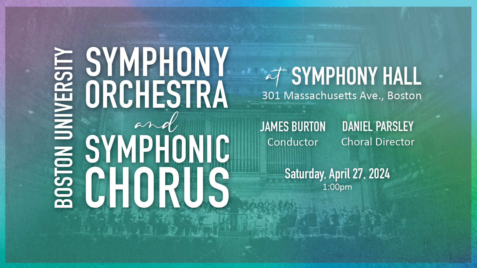 BU Symphony Hall 2024 Concert Promotional Graphic