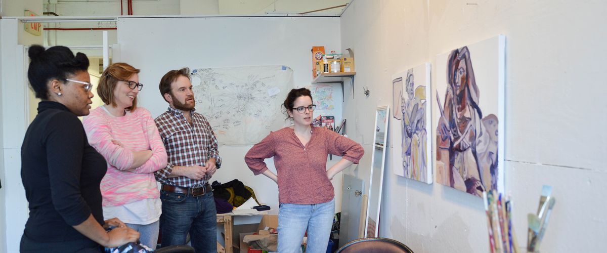 Marc Schepens, SVA Director in a MFA Painting critique