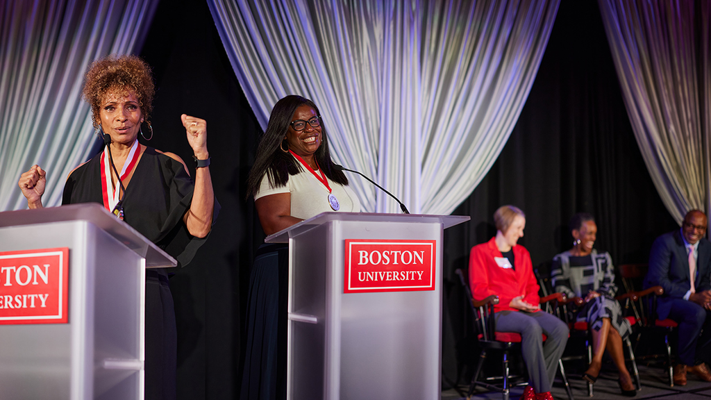 Michelle Hurd and Uzo Aduba at the Best of BU Awards