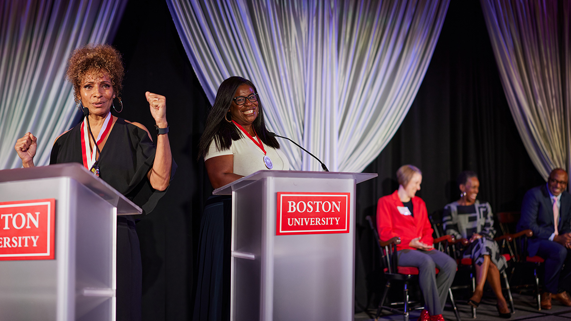 Michelle Hurd and Uzo Aduba at the Best of BU Awards