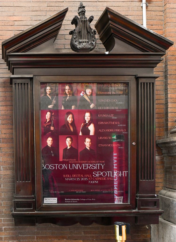 Poster outside Carnegie Hall in New York City
