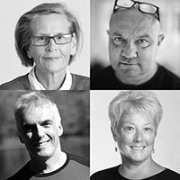 Composite shot of Mary Jane Doherty, Greg Marinovich, Jay Atkinson and Pegeen Ryan.