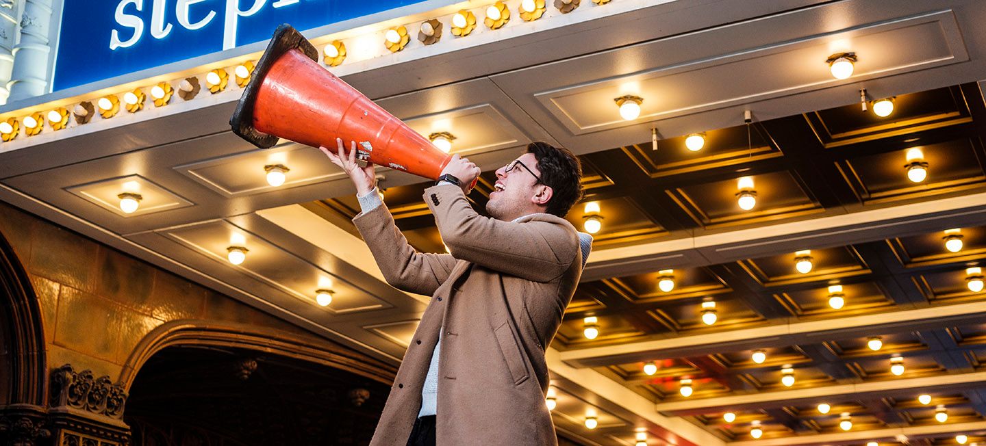Felipe Torres Medina outside The Late Show with Stephen Colbert studio.