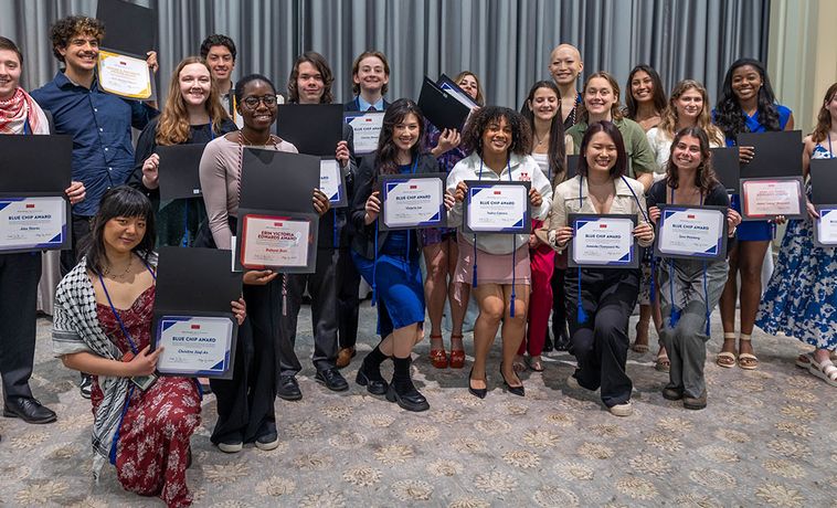 Group photo of COM award winners.