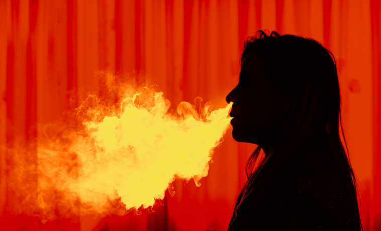 Woman vaping
