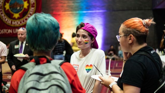 LGBTQIA+ students at a pride event