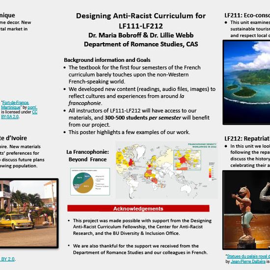 Designung Anti-Racist Curriculum for LF111-LF212 by Dr. Maria Bobroff & Dr. Lillie Webb