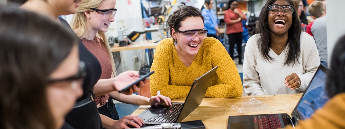 laughing in TInker lab