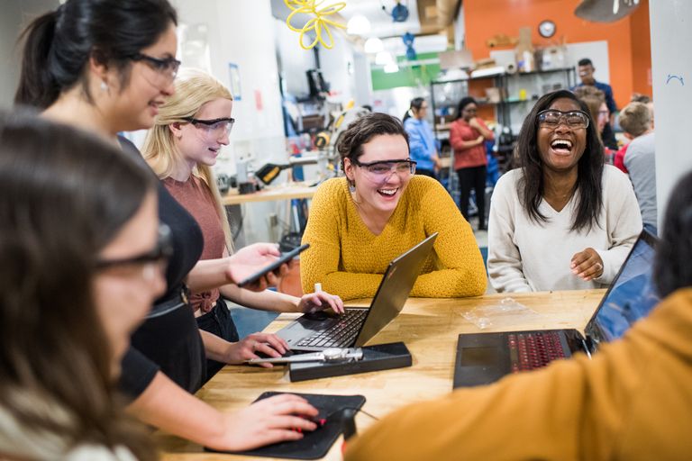 laughing in TInker lab