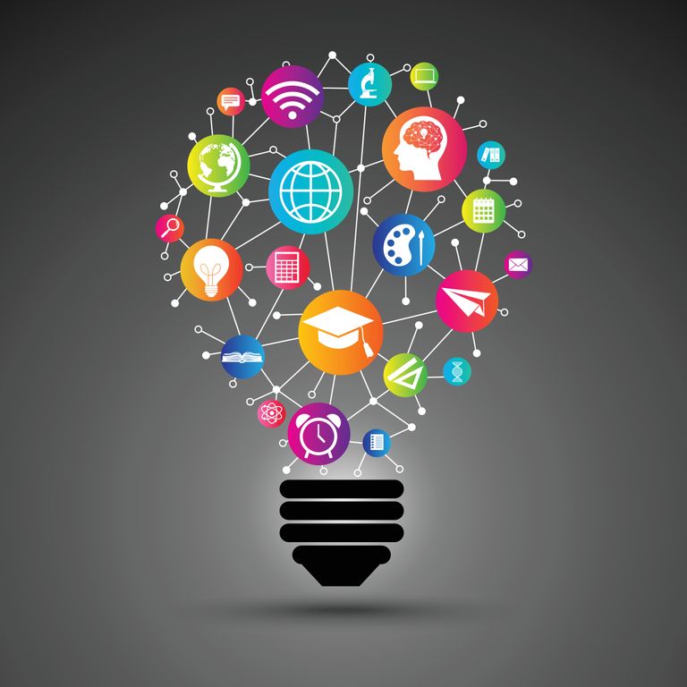 Lightbulb made up of graphic icons
