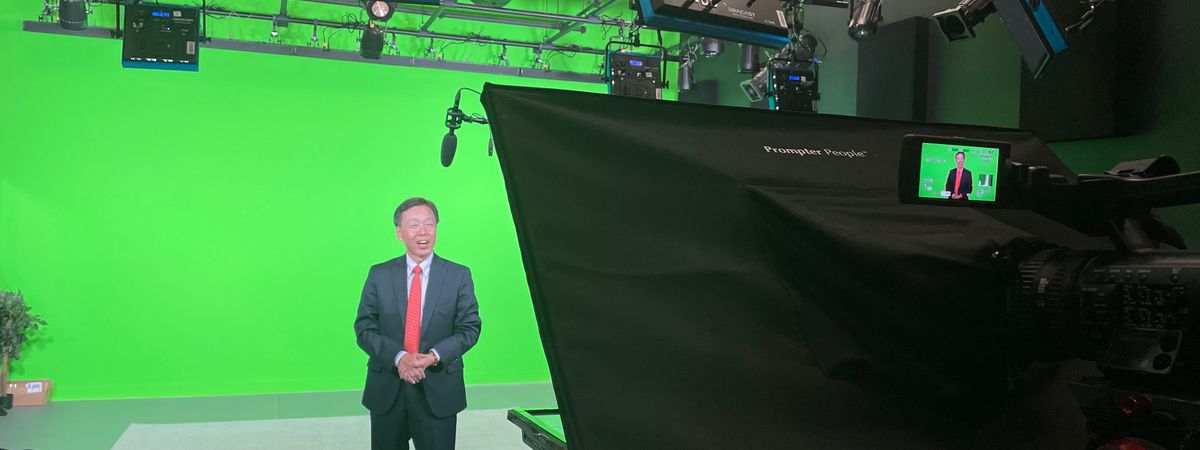 Recording in green screen room