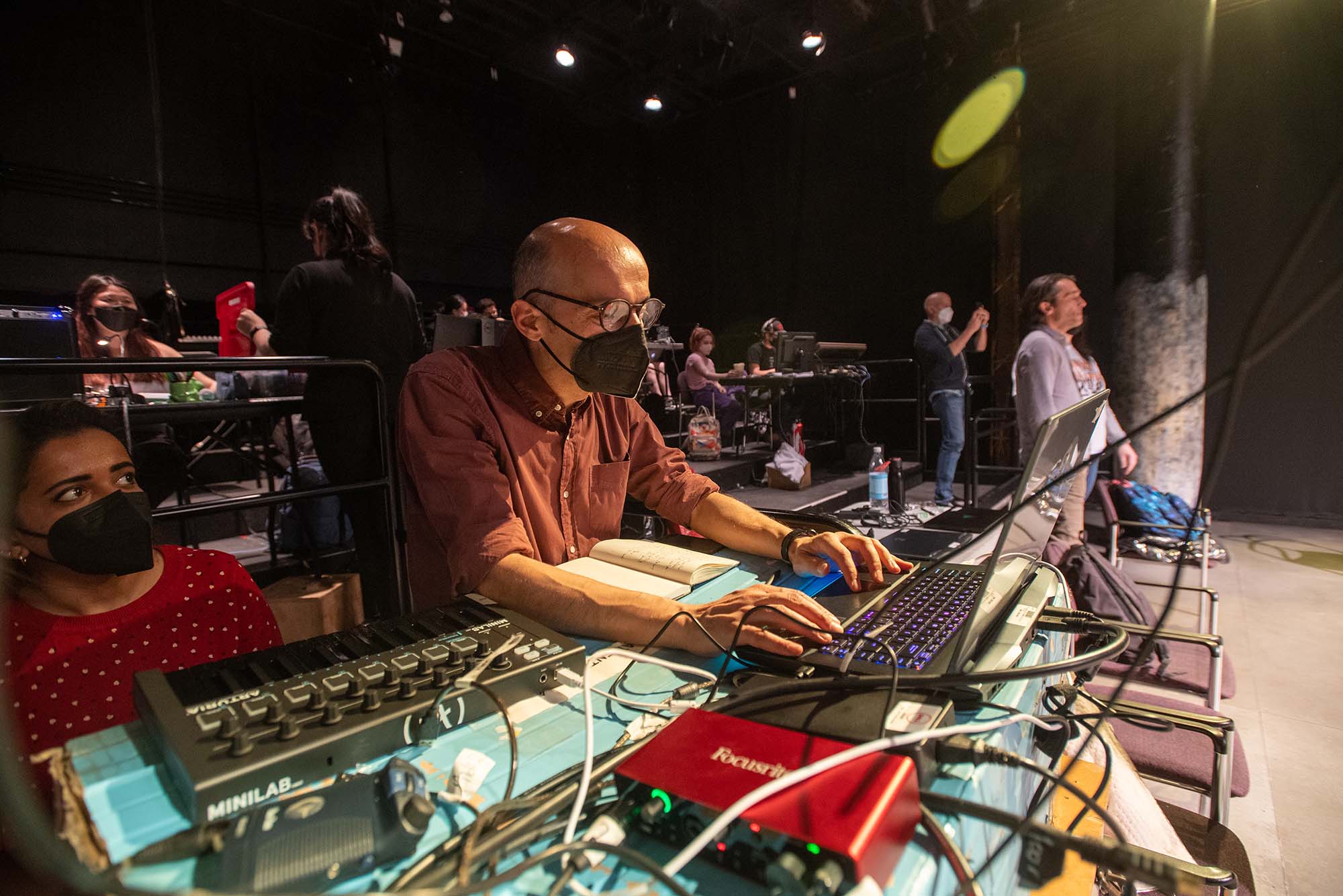 Behind the Stage, Man Producing on Computer