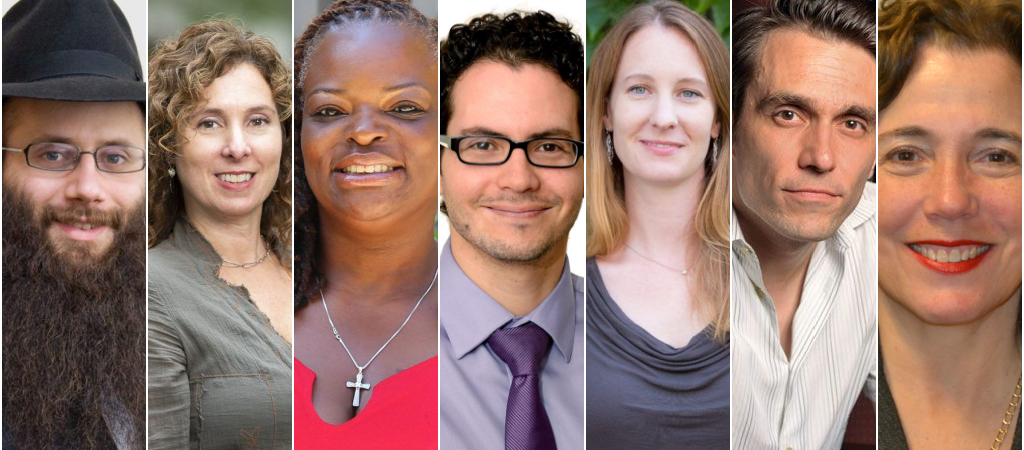 Headshots of seven BU professors involved in ACT grants projects