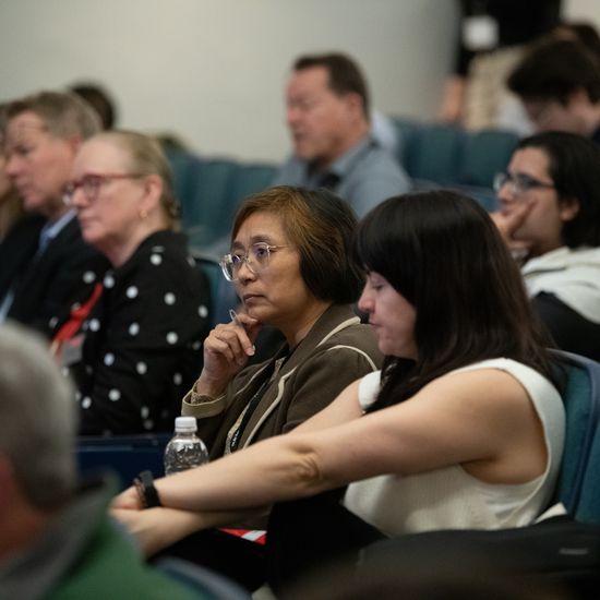 Audience members are listening to the Keynote