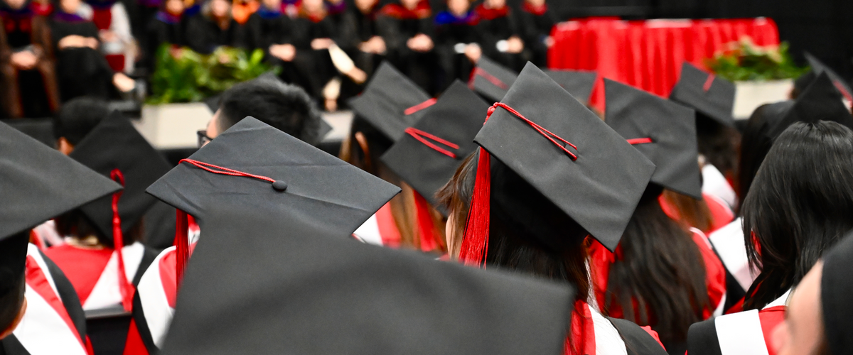Graduates from the 2023 Economics Convocation. Photo by Alysa Suleiman.