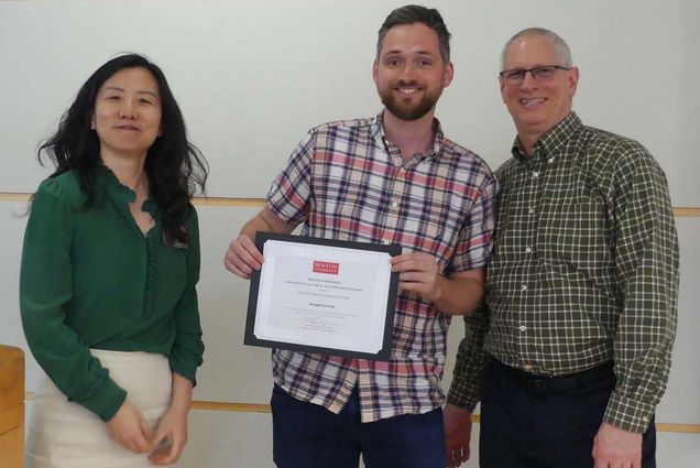 Professor Chen Yang, PhD candidate Joseph Greene, and Professor W. Clem Karl.