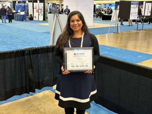 President Emily at the MS&T Conference accepting the award