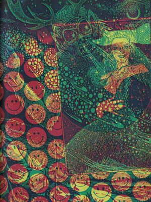 Colorful zine pages Colorful zine pages, such as this one by Cary Loren, are included in the BU Art’s Gallery new show Hungry for Death. Photo by Cary Loren
