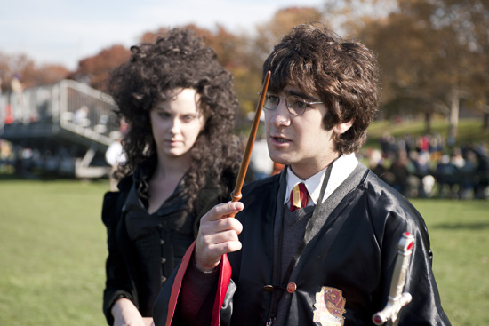 QUIDDITCH Fans dressed up as characters.