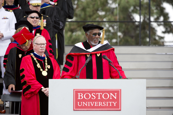 Boston University 140th Commencement, Morgan Freeman Morgan Freeman, Honorary Degree, Boston University 140th Commencement Ceremony